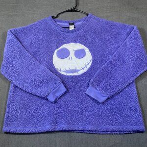 Disney Nightmare Before Christmas Jack Skellington Faux Fur Sweater Unisex SZ XL